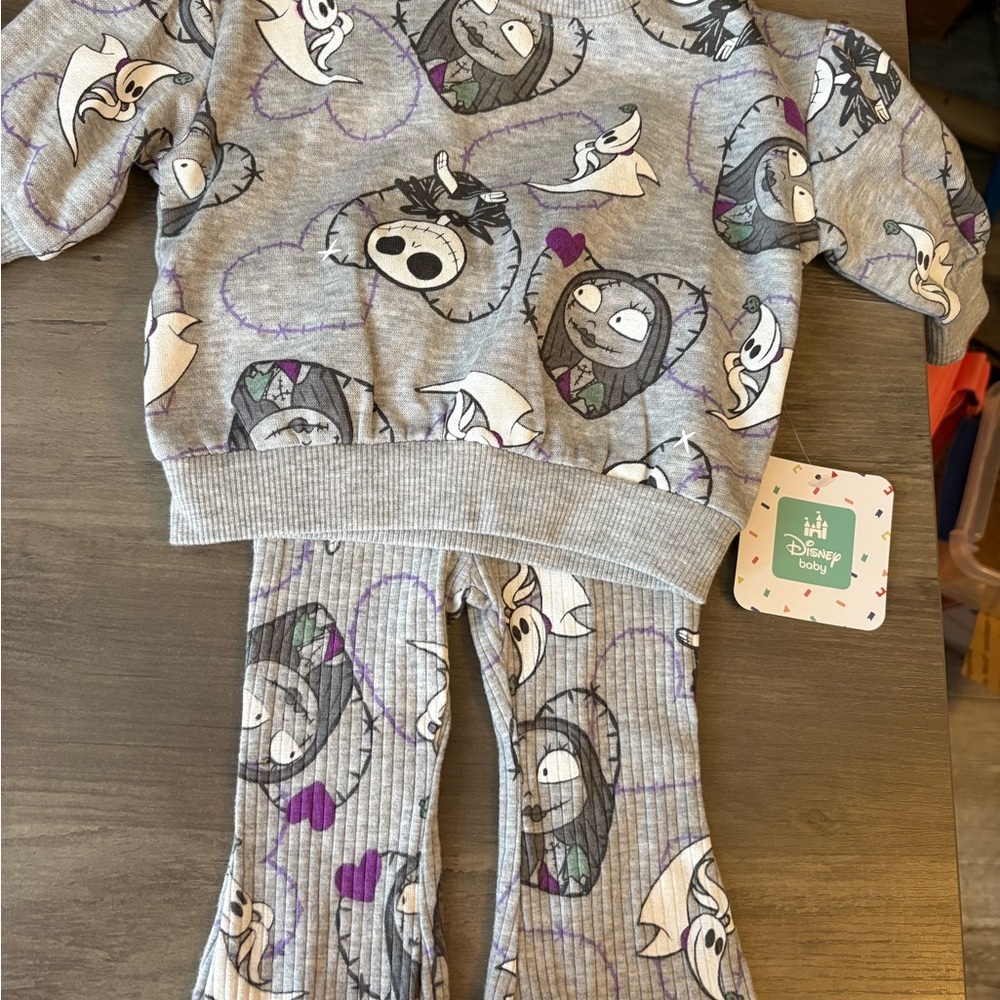 Disney Kids Pajama Set - Gray with Purple Accents